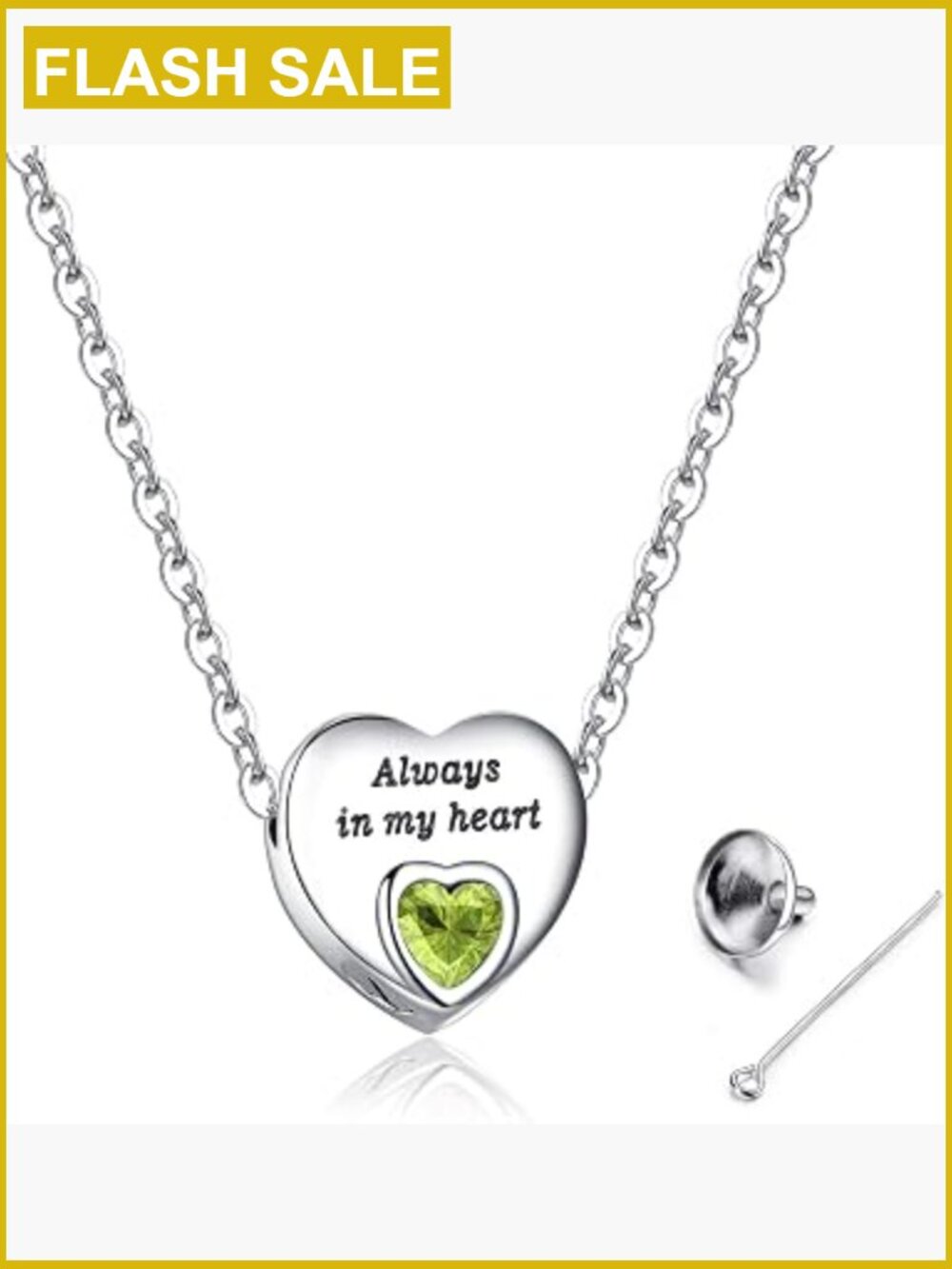 Heart Urn Necklace for Ashes Memorial Cremation Keepsake Pendant Stainless Steel